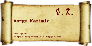 Varga Kazimir névjegykártya